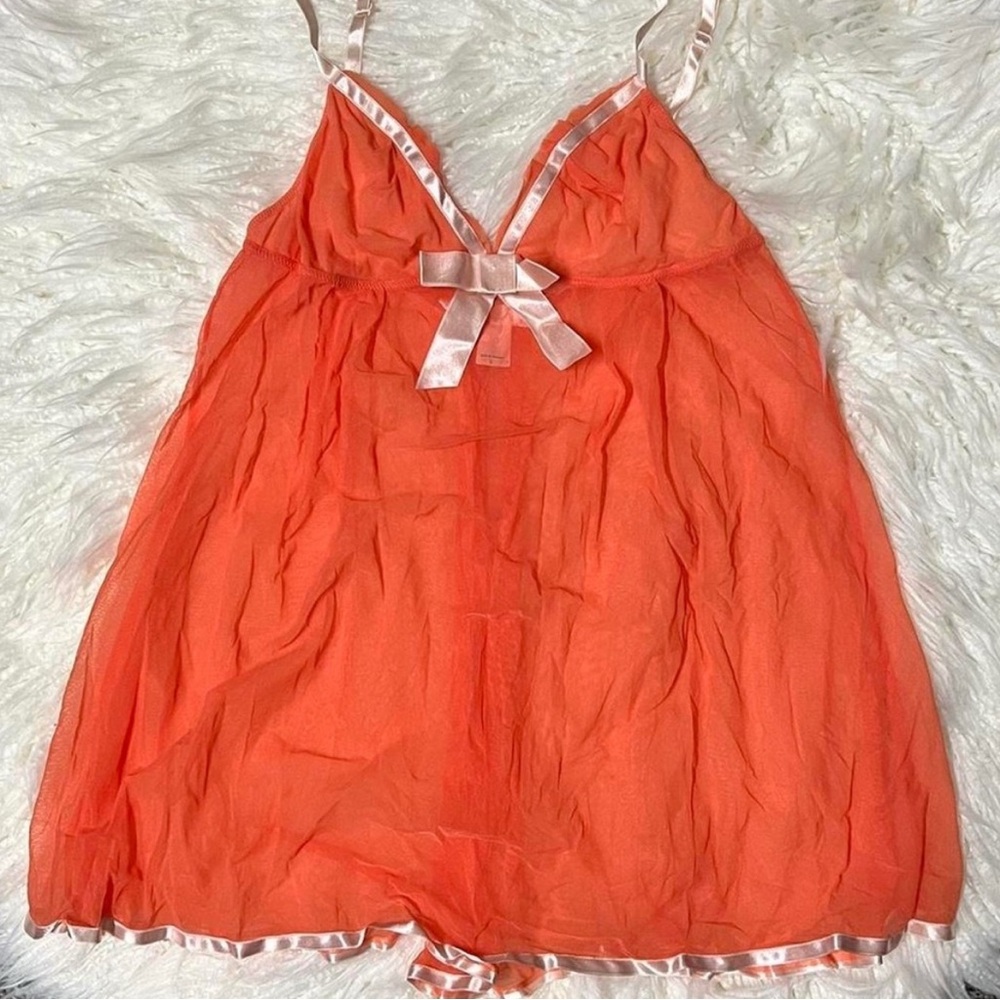 Victoria's Secret Orange Chemise with Bow Detail